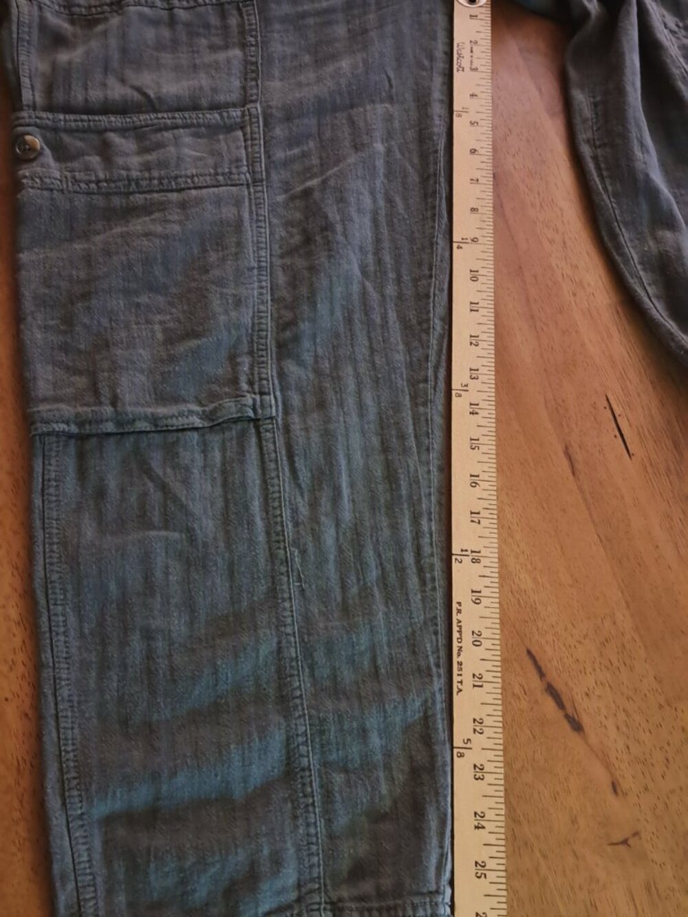 Free People Women’s Size L Linen Blend Khaki Green Cargo Pants lagenlook forest - Picture 6 of 10